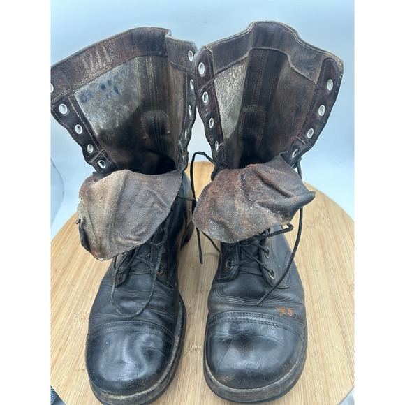 Vintage Endicott Johnson‎ Cap Toe Jumper Boots Black Size 8 With photo Of Marine - Picture 11 of 16